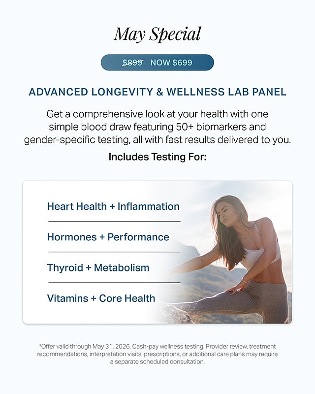 Wellness lab panel promotion with health biomarker tests